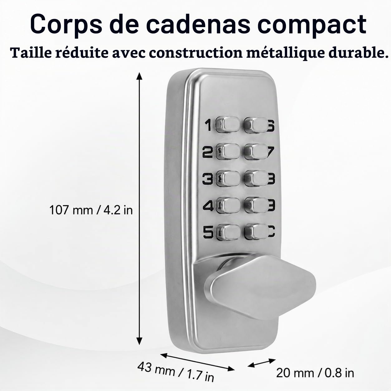 Serrure Porte à Combinaison Mécanique Numérique,Serrure Porte À Combinaison Mécanique en Alliage de Zinc,2 à 4 Chiffres,pour Bureaux à Domicile de Porte(107 * 43 * 20mm)
