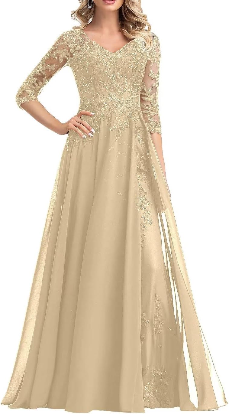 A line v neck chiffon wedding dress Clearance