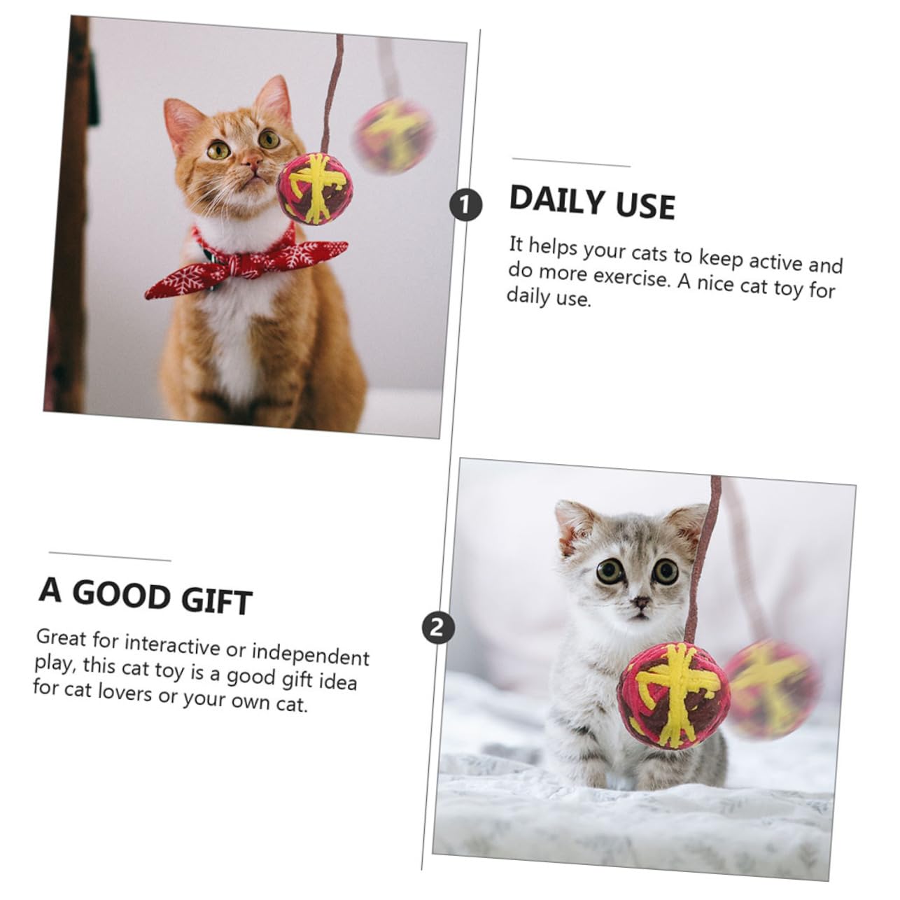 Yardwe 25pièces De Chat Colorées avec Clochettes Jouets Résistants pour Et Stimule Et Instinct Naturel Style Mélangé