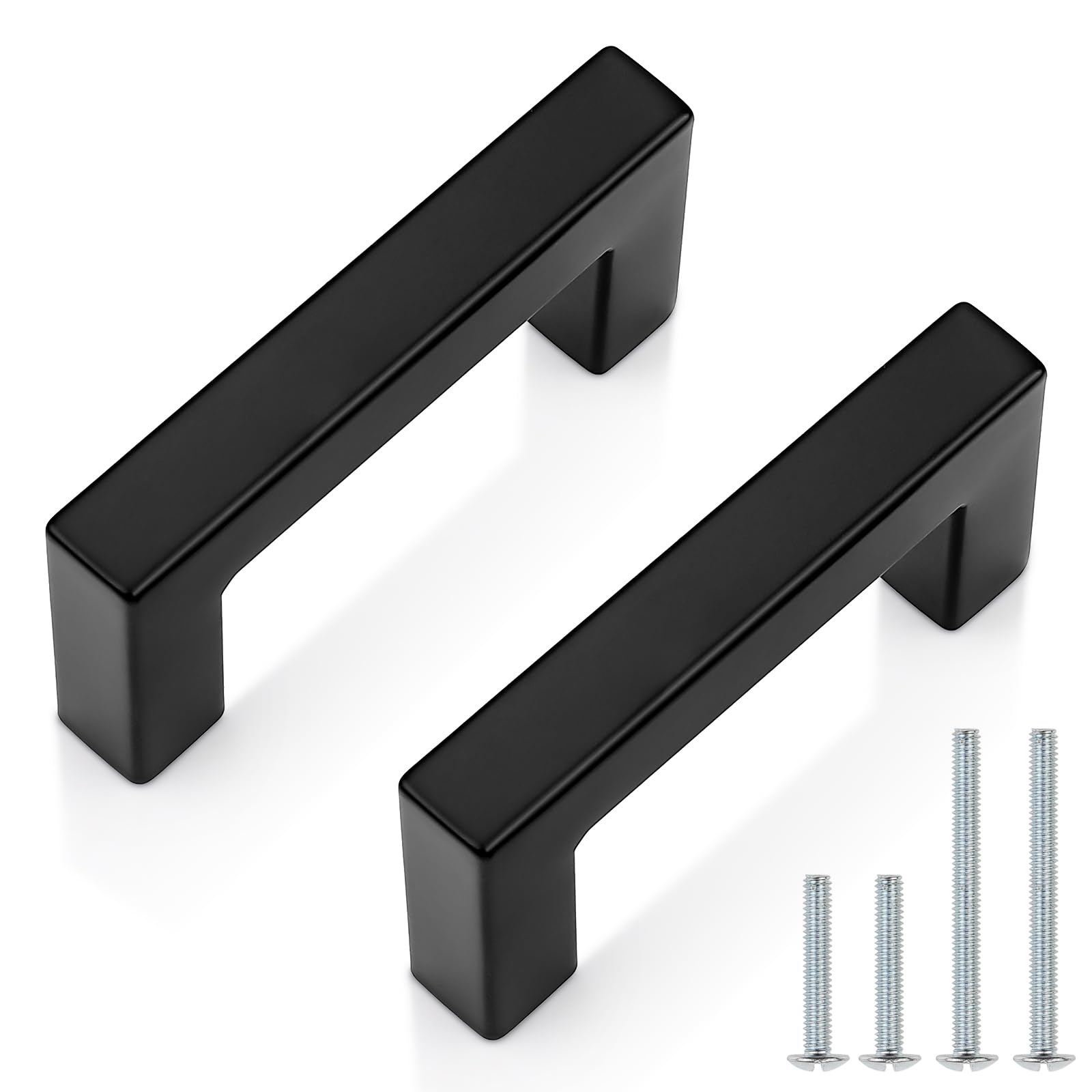 Probrico 30 Pack 2-1/2 Inch (64mm) Hole Center Cabinet Handles Stainless Steel Kitchen Drawer Pulls Square Bar Cabinet Hardware for Kitchen Bathroom