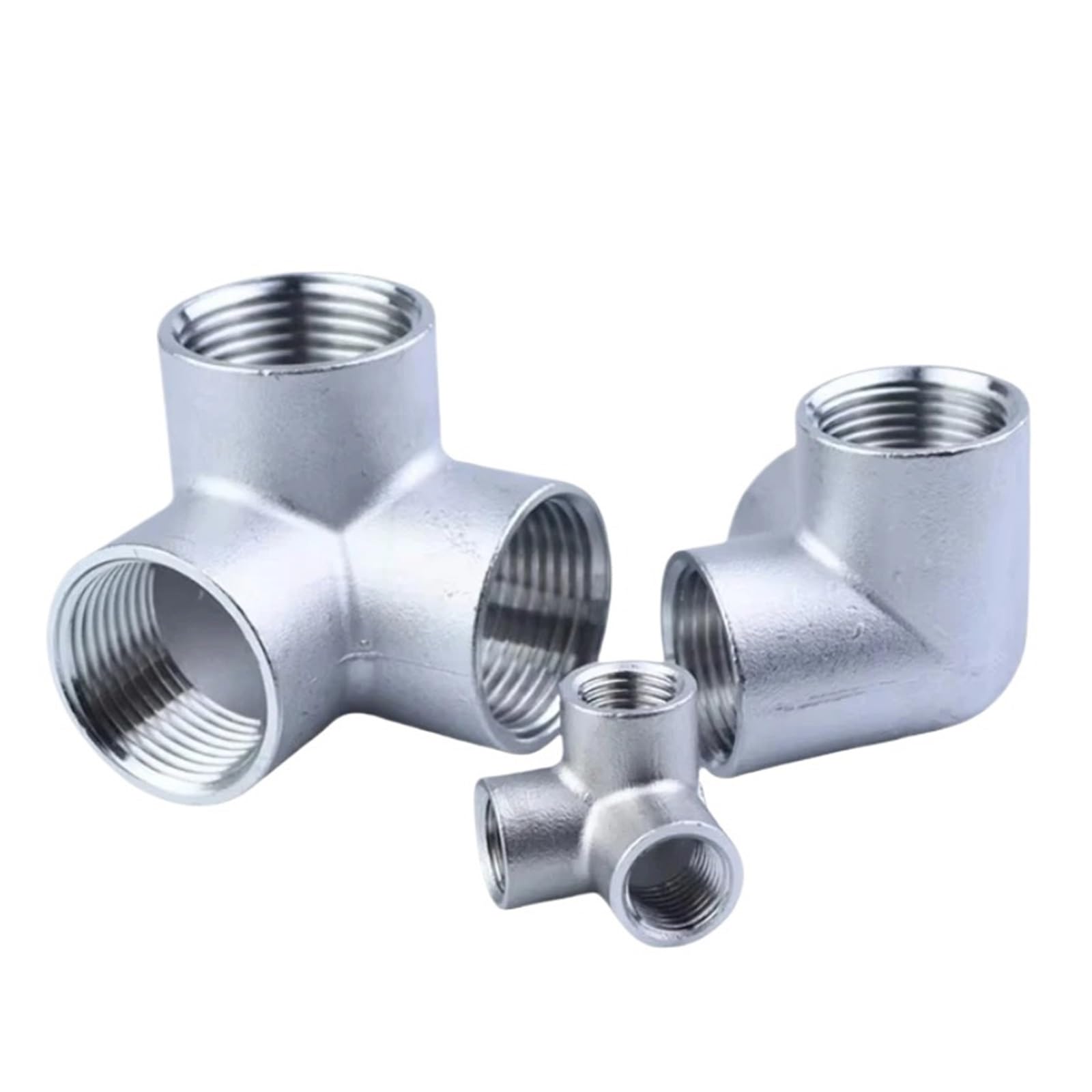 1PC 1-1/2" BSPT Femmina 3 Vie Angolo Croce Raccordo for Tubo in Acciaio Inox 304 Acqua Gas