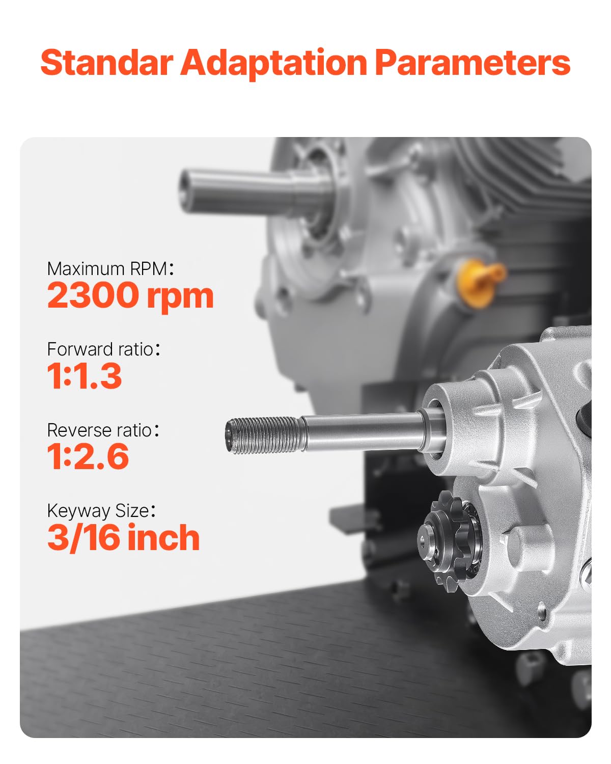 VEVOR Frizione di Trasmissione Motore da 2-7 CV, Frizione di Trasmissione 2300 giri/min con 3 Modalità di Cambio Asse Bilanciato Dinamico, Frizione a Cambio Rapido per Kart UTV, Frizione Motore