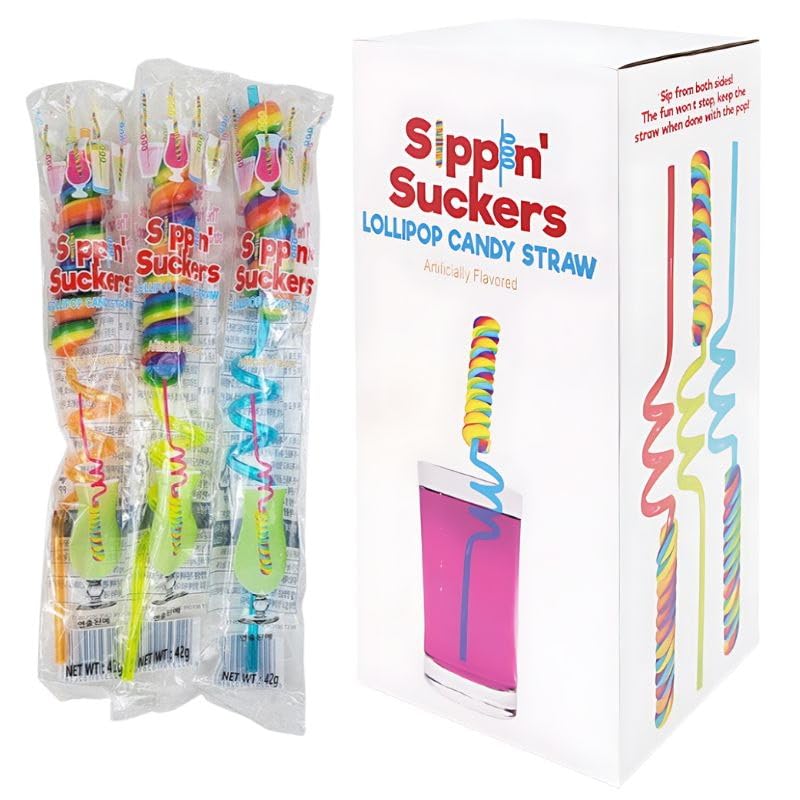 Amazon.co.jp: レインボーストロー ロリポップキャンディー