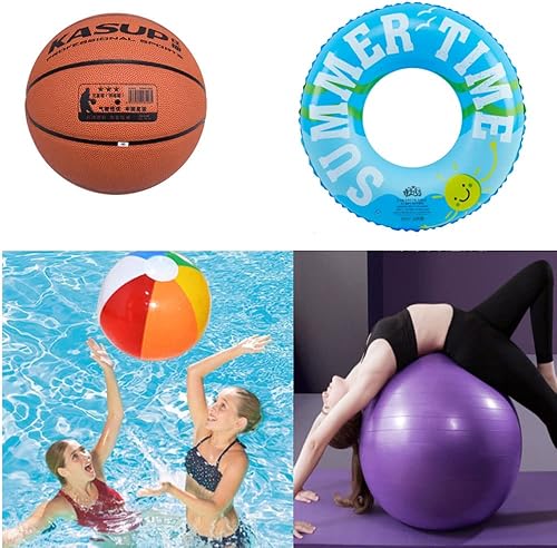 Miniatura 6 de Kit de repuesto de tapón de bola, combinación de traje inflable con aguja, boquilla, manguera de extensión, tapón de aire para pelota de ejercicio,