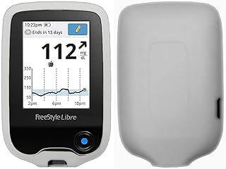 Premium Silicone Soft Case for Freestyle Libre / Freestyle Libre 2 / Freestyle Libre 14 Day (Continuous Glucose Monitor) (Grey)