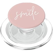 Smile Positive Inspirational Quote - Light Pastel Pink PopSockets PopGrip for MagSafe