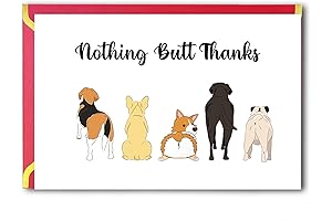 Ziwenhu Cute Thank You Card from Dog, Funny Thank You Gift for Friend