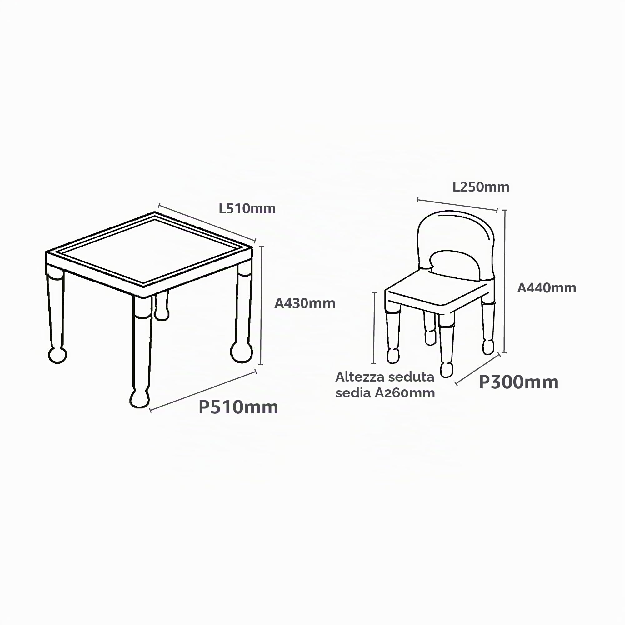 Liberty House Toys - tavolo da gioco per bambini con 2 sedie, in plastica multicolore