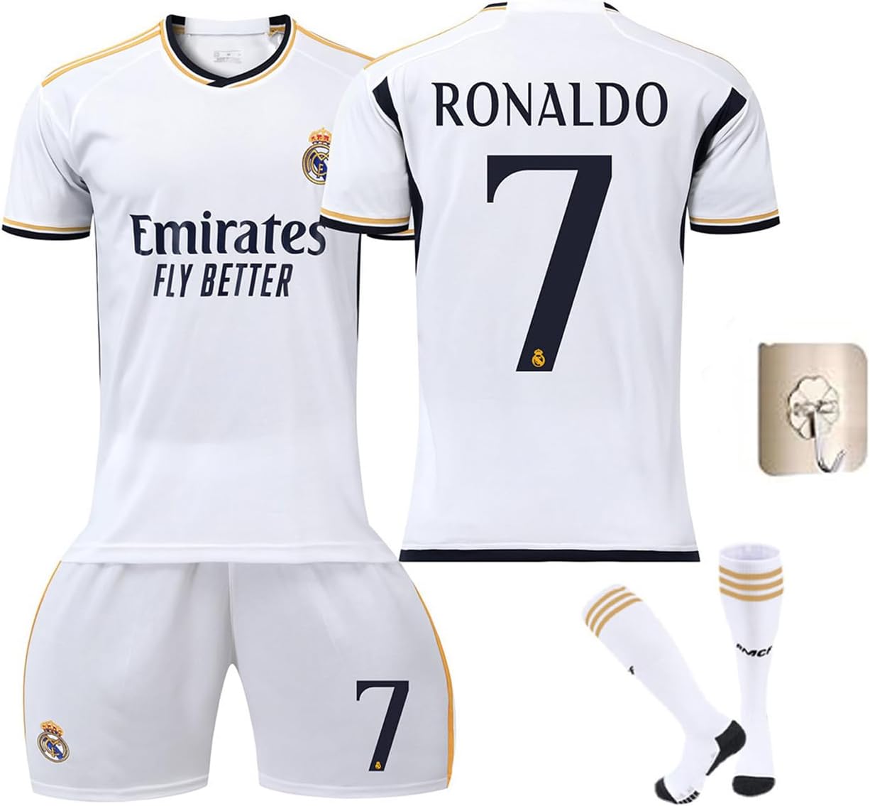 LIYAKITOKids Soccer Jersey Socks Set No #7 Football Fans Jersey with Socks Kids 2024 Fashion Football Soccer Jersey/Shorts Socks Gift Set Youth Size