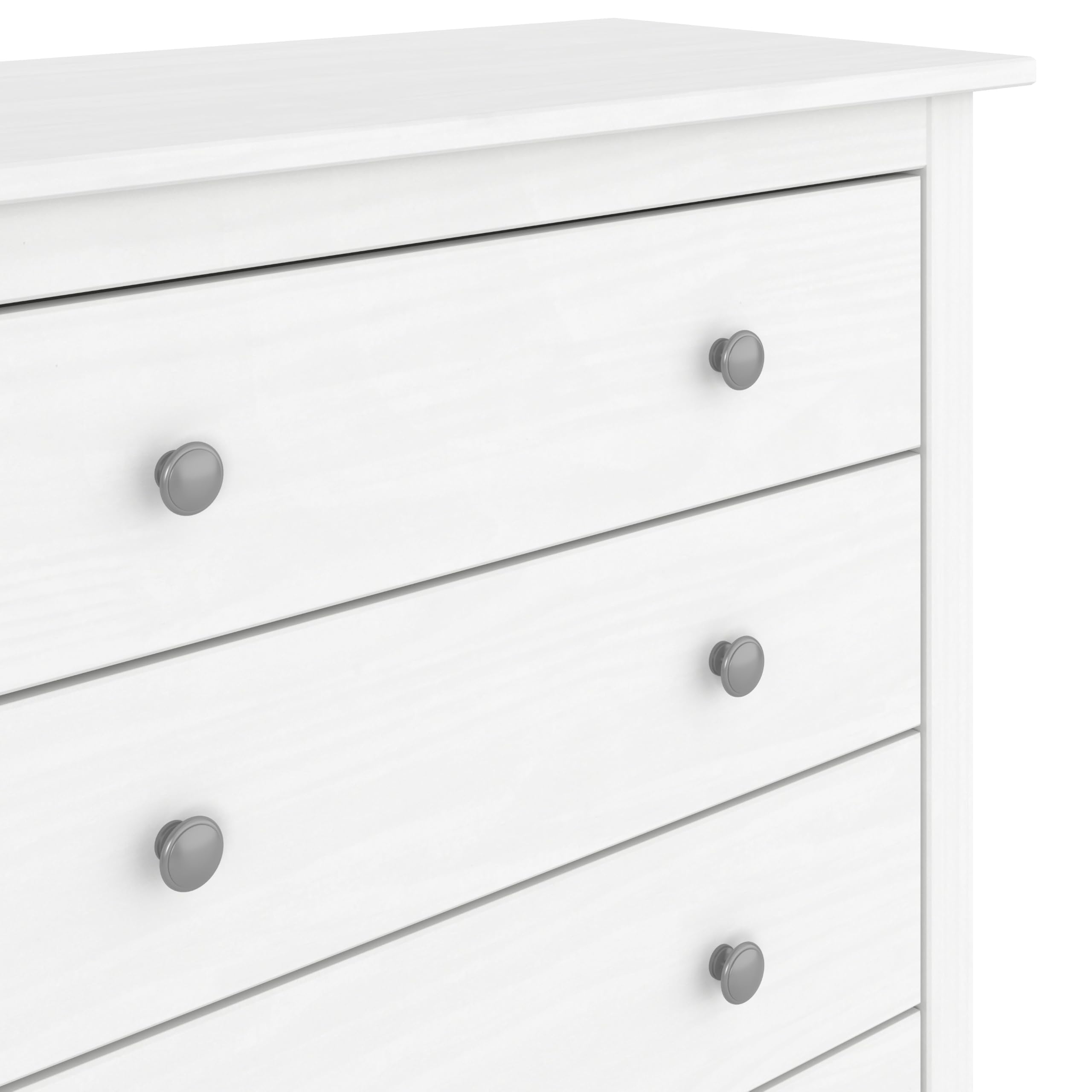 Cómoda Tabac de Madera Maciza de Pino Natural Blanco Lavado – 4 Cajones – Cajonera Dormitorio y Salón – Mueble Auxiliar de Almacenaje – 78,5x75x35 cm – Serie Alme – Robusta y Duradera