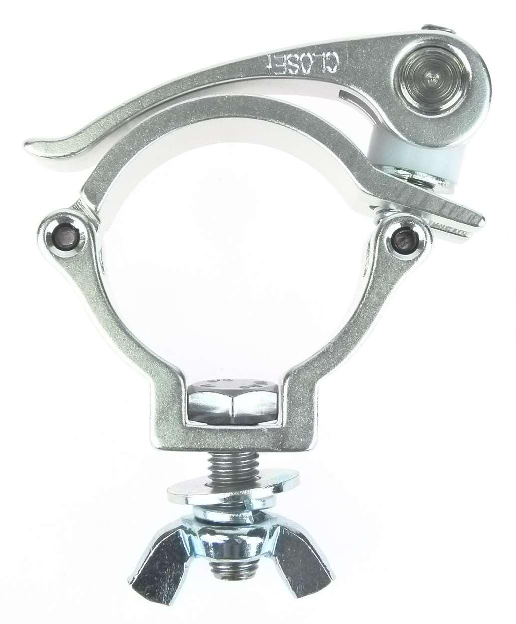 2 x Eurolite TPC-10QC silber Schnellspann Half Coupler 30 mm breit Schelle Trussaufnehmer für 50 mm Rohr I Maximallast WLL 100 kg TÜV