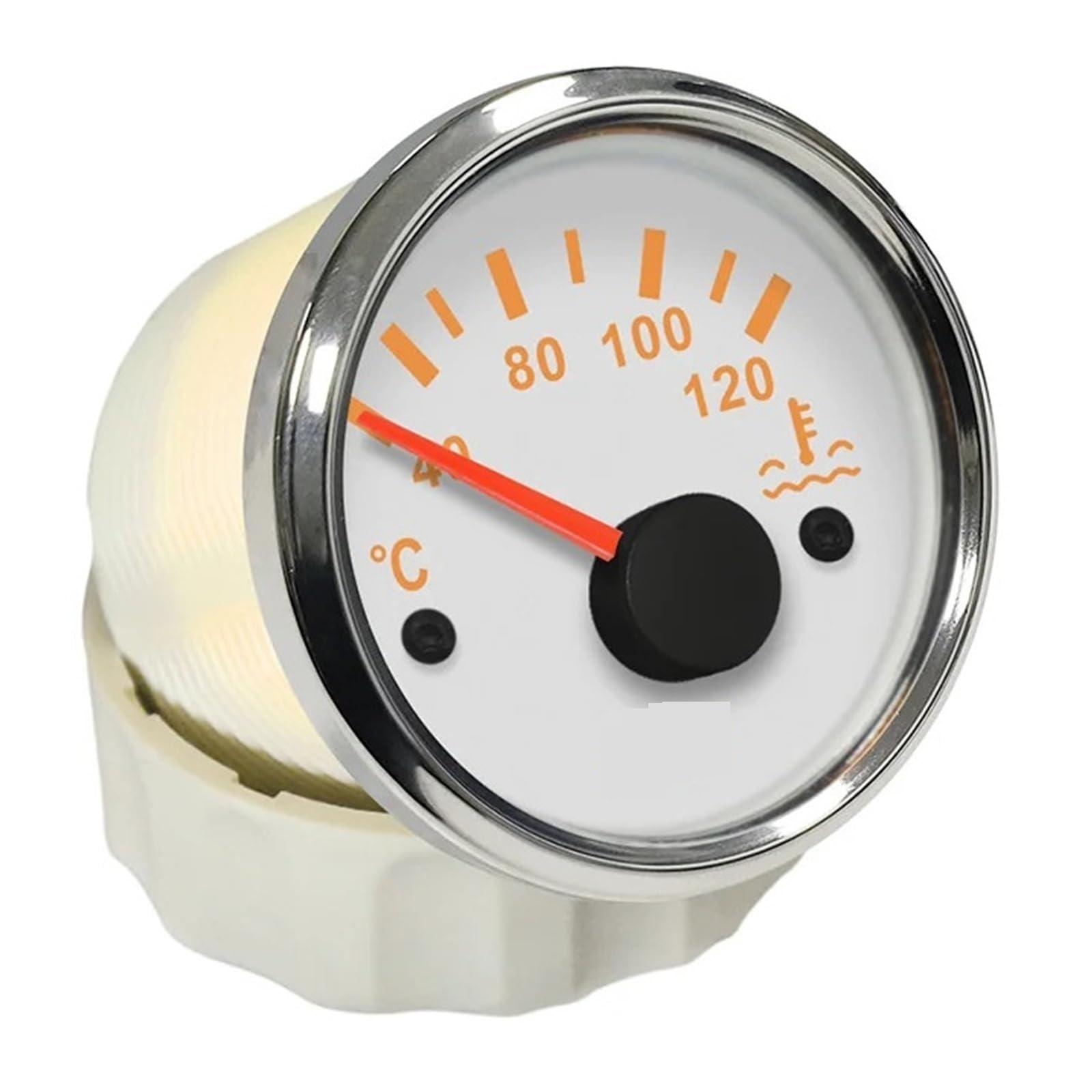 Medidor de temperatura de agua Universal de 52mm, 40-120 ℃ 25-120 ℃ 12V 24V for barco automático, medidor de temperatura de luz roja y amarilla Lectura clara(Digital WS)