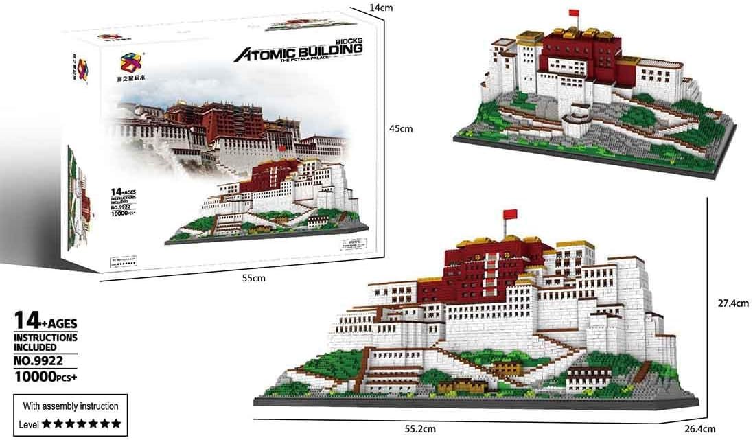 Bausteine Haus Bausatz, 10000+ Teile Architektur Potala-Palast Modellbausatz, Berühmte Gebäude Modular Custom Bausteine Groß MOC Klemmbausteine Bauset Nicht Kompatibel mit Lego Architecture