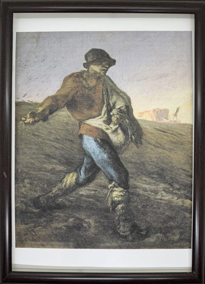 絵画　茶室用 Amazon.co.jp: ジャン＝フランソワ・ミレー 種まく人 A4 ポスター 輸送