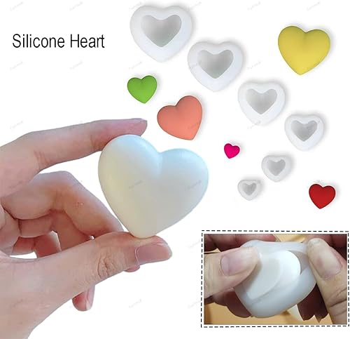 Miniatura 2 de Molde de silicona con forma de corazón de 5 tamaños para bombas de chocolate, decoración de galletas, pasteles, pasteles, gelatina, día de San