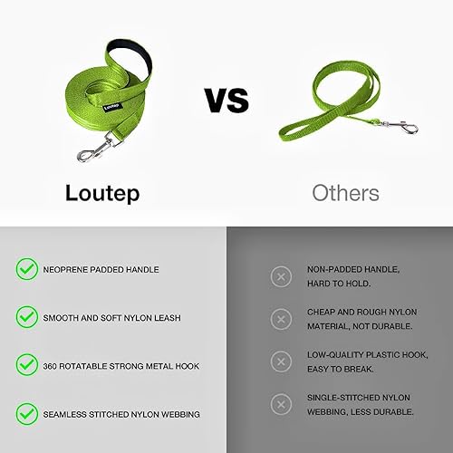 Miniatura 5 de Correa de entrenamiento para perros de 15 pies, 20 pies, 30 pies, 50 pies, 100 pies, correa extra larga para perros con mango acolchado para razas