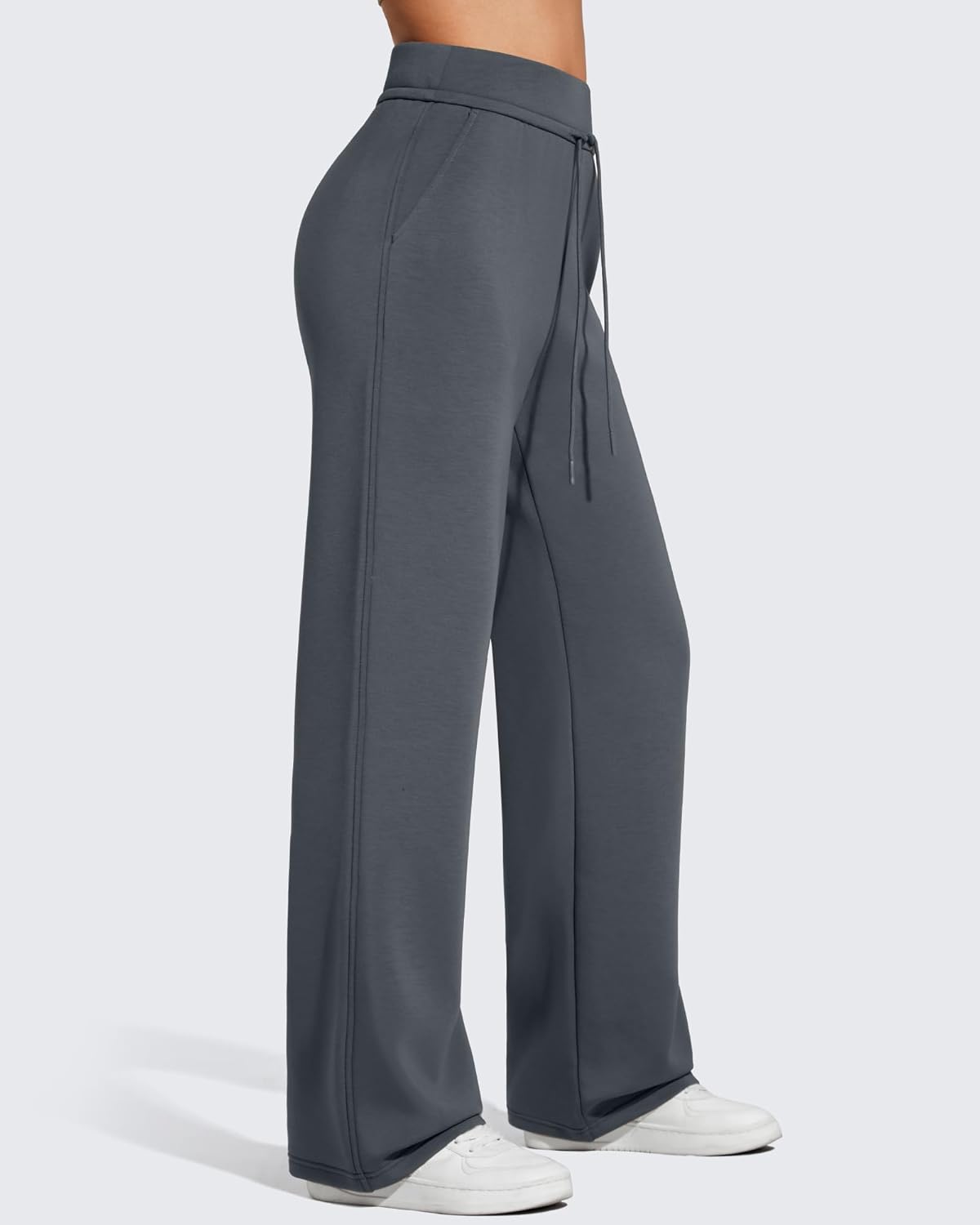 G4Free Smoofit Fleece Lined Wide Leg Sweatpants for Women Drawstring Thermal Casual Pants with Pockets - Image 6