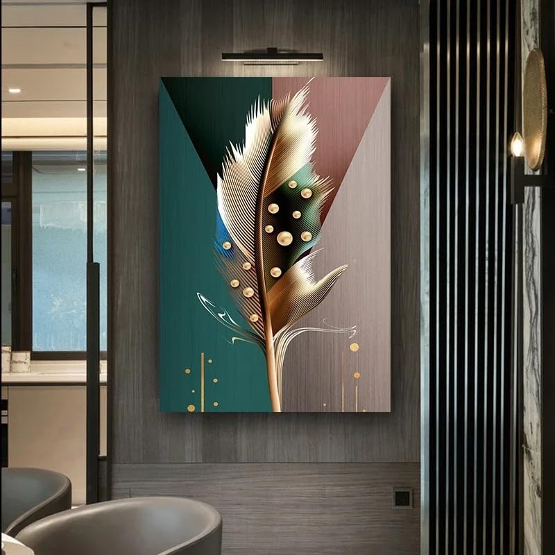 Tableau sur toile plumes grand format impression haute définition style vintage 40x60
