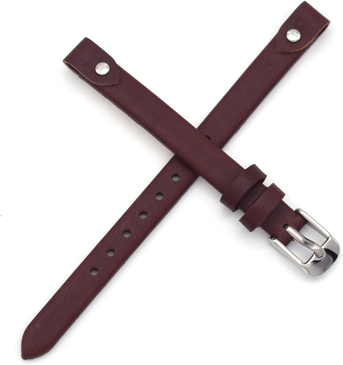 THEAGE 8mm Spring Bar Genuine Leather Watch Strap Replacement for Fossil ES3148 ES4119 ES4176 ES3262 ES3077