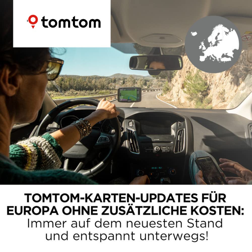 TomTom Navigationsgerät GO Essential (5 Zoll, Stauvermeidung dank TomTom Traffic, Karten-Updates Europa, Freisprechen, Updates über Wi-Fi, TMC), Schwarz