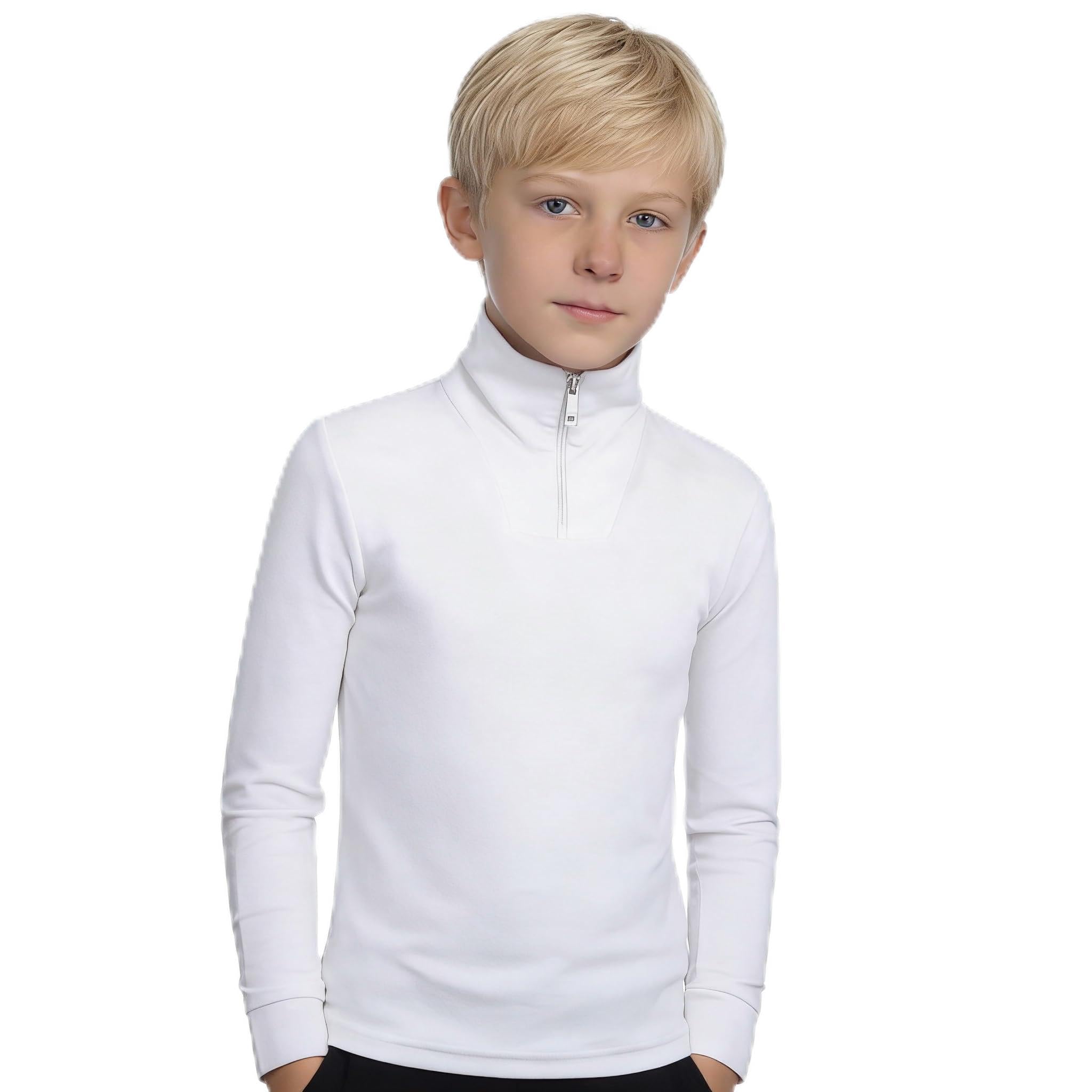 Medico Ski Shirt, 100% Baumwolle, Langarm, Rollkragen, Reißverschluss