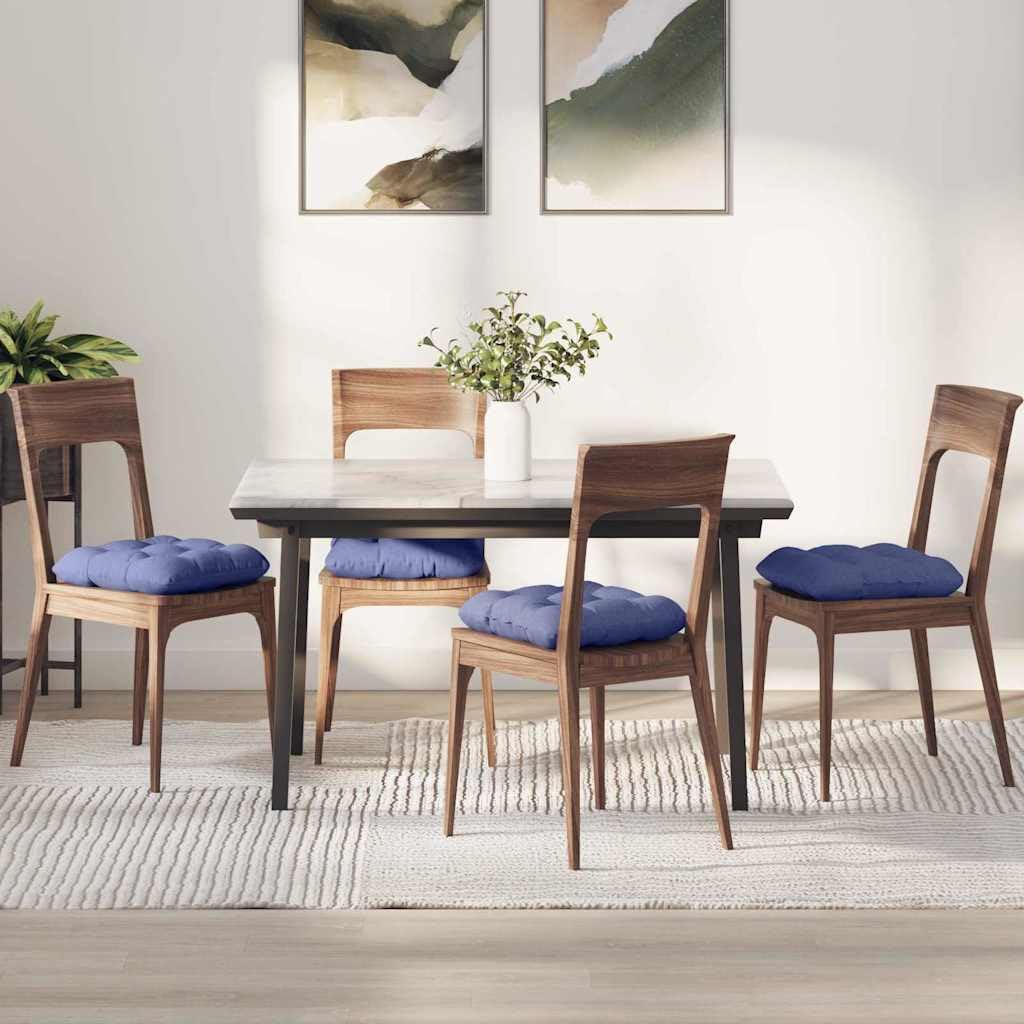 Cuscino per sedia, 4 pezzi, blu jeans, 40 x 40 x 12 cm, in tessuto morbido, imbottito, per divano, sedia, panca, con rivestimento interno sfoderabile, durevole e confortevole, per soggiorno