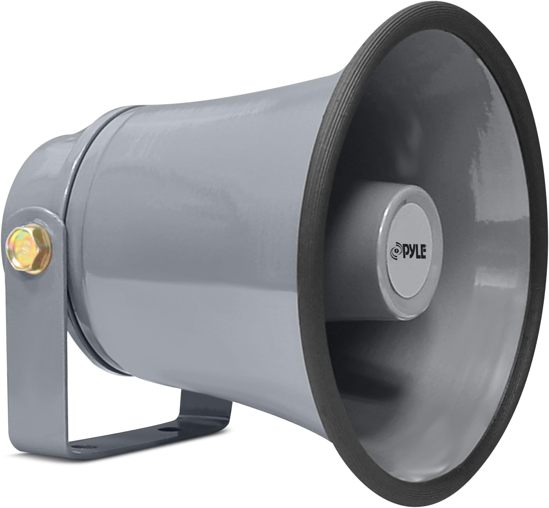Pyle Indoor/Outdoor PA Horn Speaker - 6.3” Portable PA Speaker with 8 Ohms Impedance & 25 Watts Peak Power - Mounting Bracket & Hardware Included PHSP6K, White, 6.3-Inch