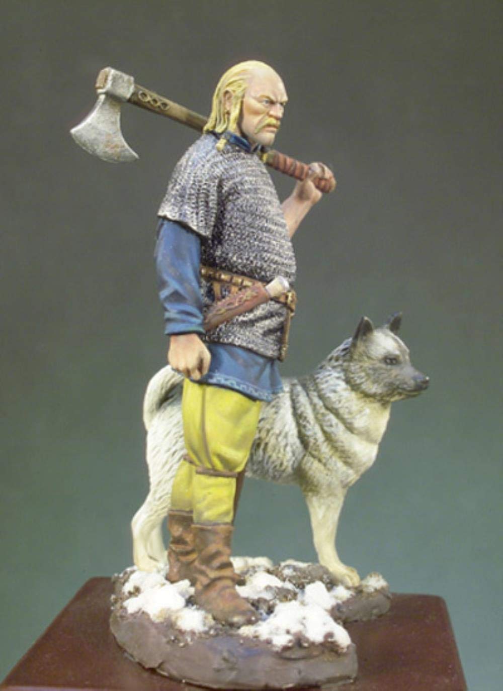 XINGCHANG Ensamblaje Escala Sin Pintar 1/32 54Mm Viking Warlord con Perro 54Mm Kit De Miniatura De Modelo De Resina De Juguete Histórico