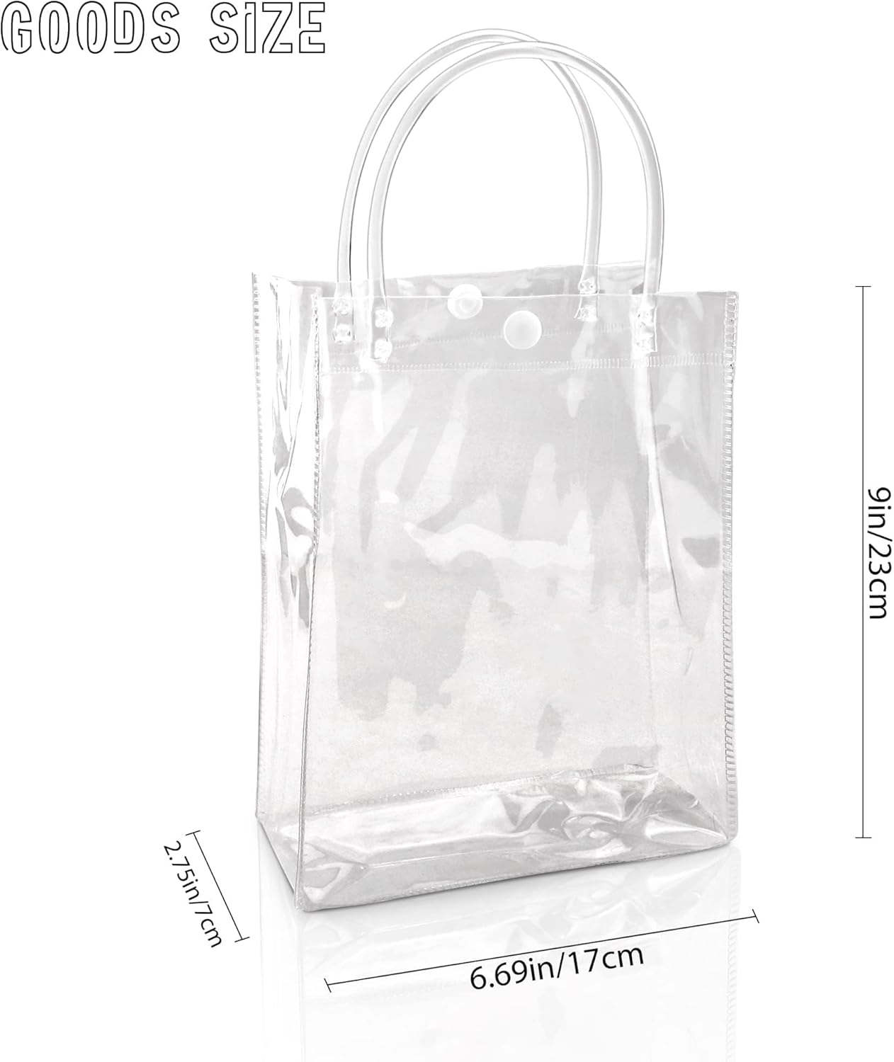 BadenBach 24 PCS Small Clear Gift Bags with Handle,9.1" x 6.7" x 2.8",Transparent Plastic Gift Wrap Bags Reusable Clear Party Favor Goodie Bag for Boutique Wedding Birthday Baby Shower Valentine's Day - Image 2