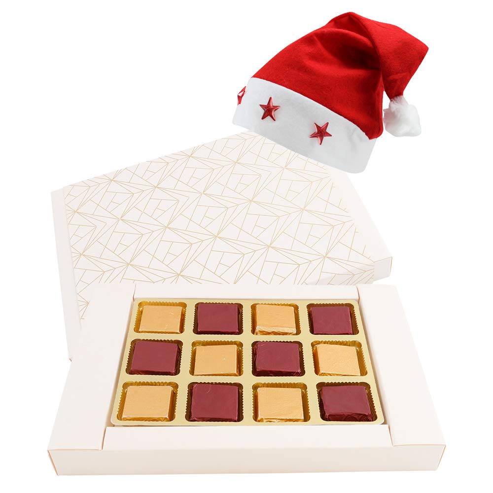 SFU E Com 12 Pieces Chocolate Gift Box| Premium Christmas Chocolate Gift Hamper | Chocolate Gift with Christmas Cap | 090-image-25