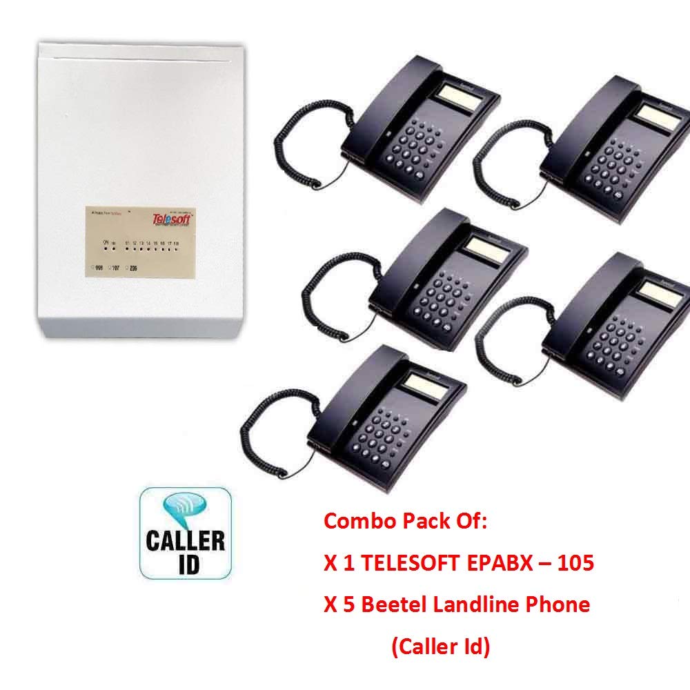 Telesoft EPABX PABX Intercom System Telephone -105 with 5X Beetel Phone Sets (Caller ID)-image-6