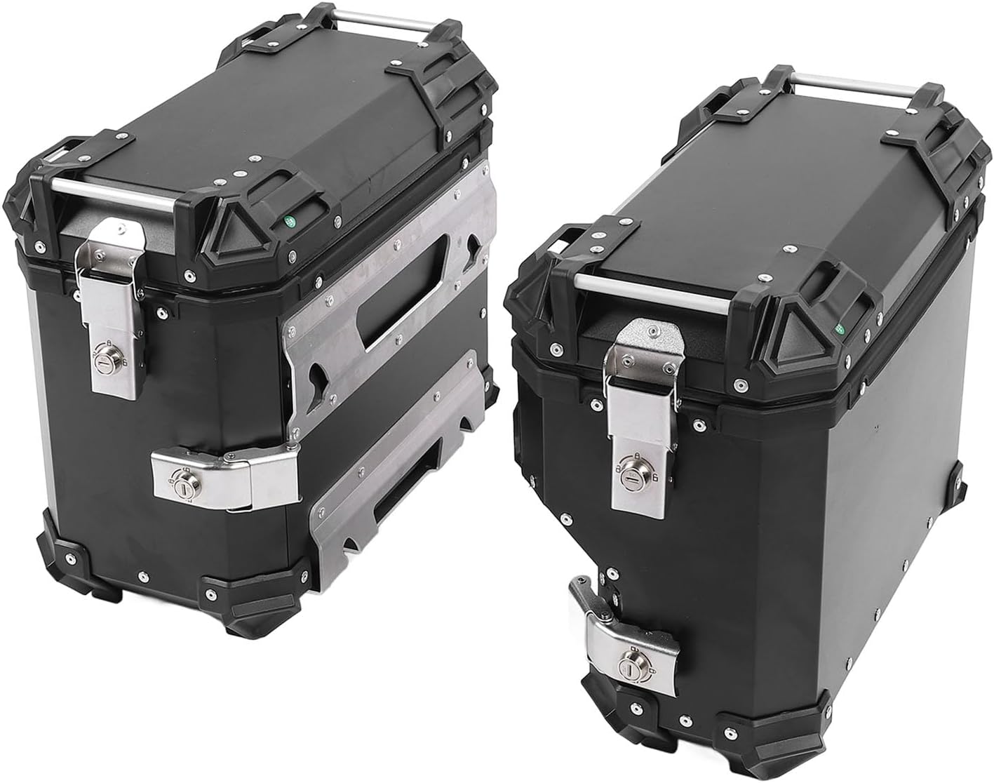 Keenso 38L Motorcycle Side Case Lightweight Strong with Reflective Stickers Drop Proof for Universal Motorbike Side Cases (Black)