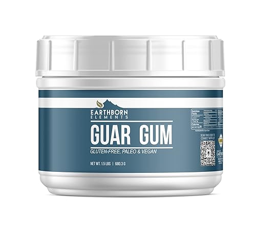 Earthborn Elements Polvo de goma de mascar Guar, 1.5 libras, espesante y aglutinante de alimentos sin gluten, para hornear, cubo resellable