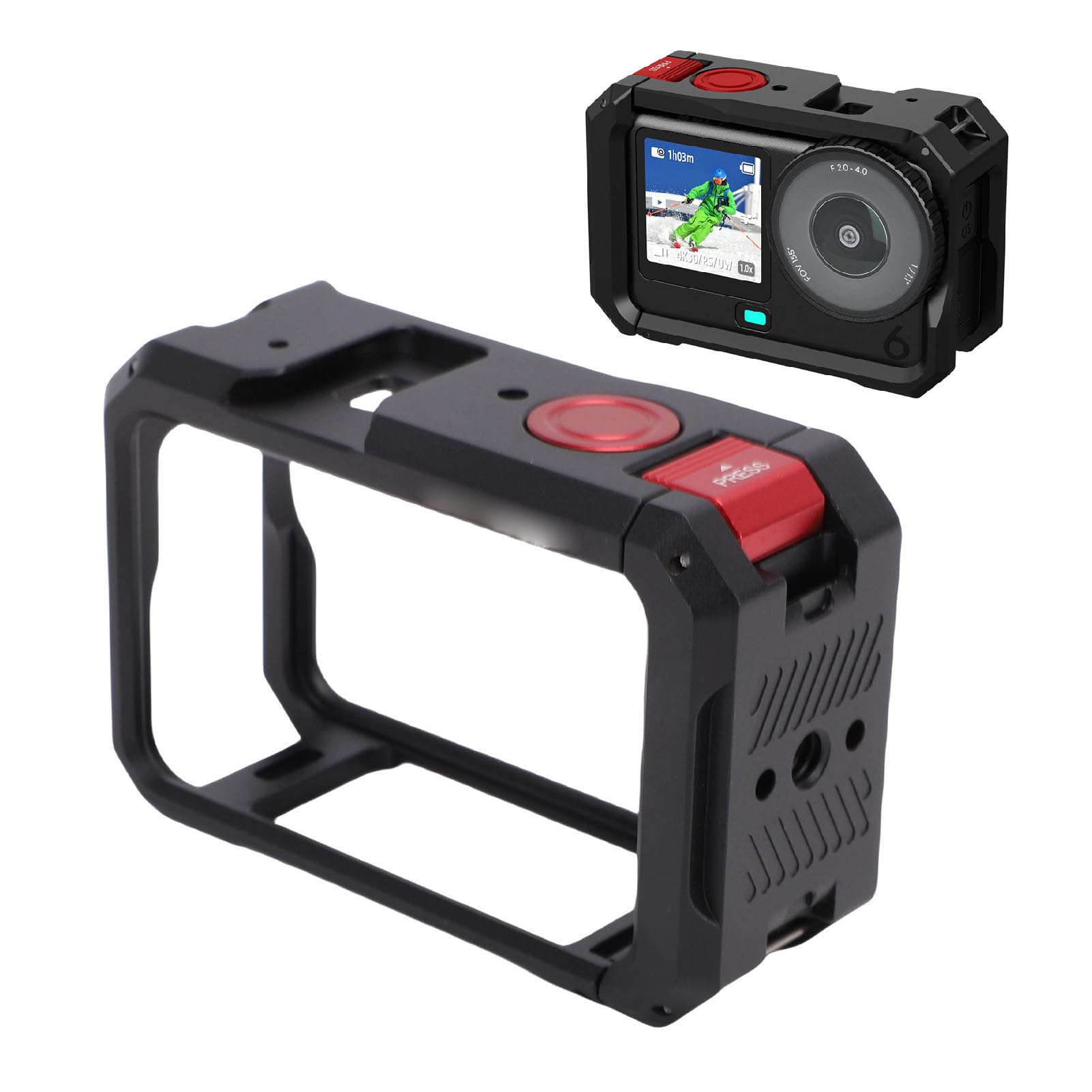 Akozon Jaula para Cámara 6 Jaula Protectora de Vídeo de Aleación de Aluminio Hilo de Zapata Fría Vlogging Deportes Al Aire Libre