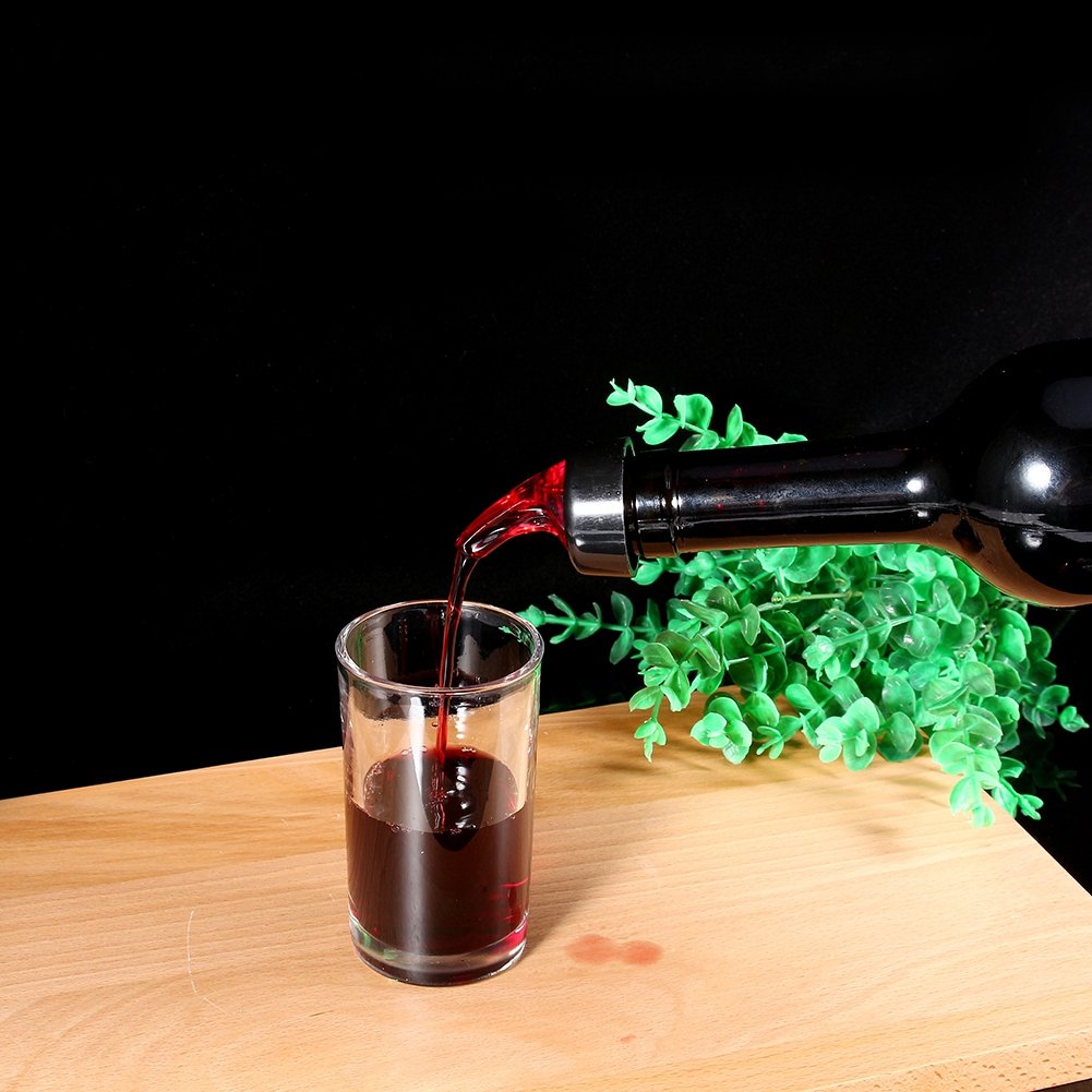 Vertedor de Botellas, 30ml Vertedor de Licor Medido, Rojo Vertedor de Botellas de Plástico, Dispensador Beber Espíritu Vino Vertedor de Cóctel Bar Herramienta(12 unidades)