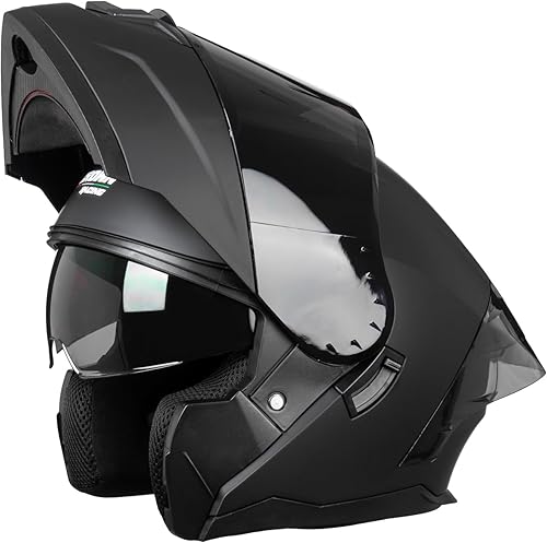 Miniatura 3 de Casco modular de motocicleta con diseño abatible, aprobado por DOT con visera extra transparente, cascos de motocicleta de cara completa