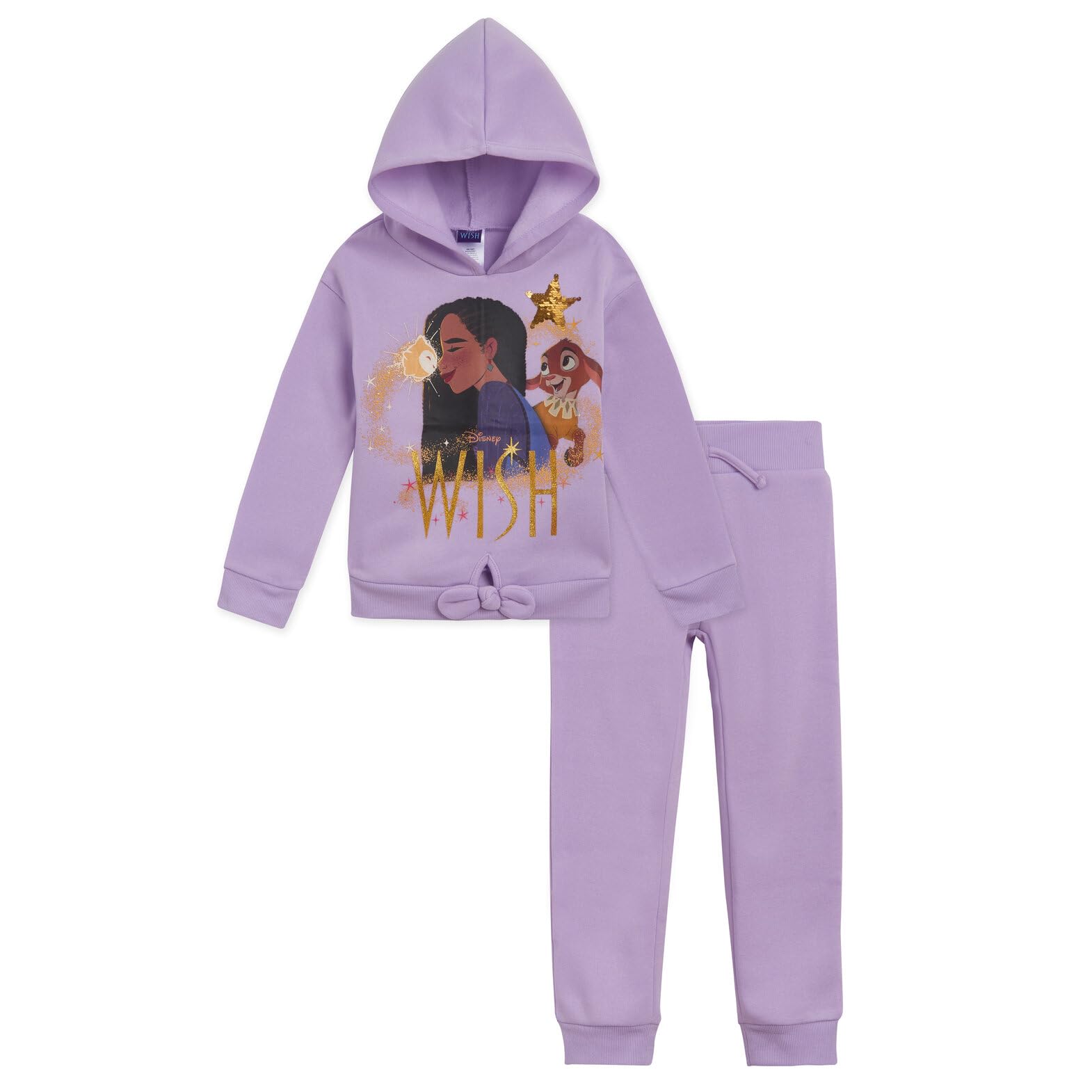 Disney Wish Asha Star Girls Fleece Pullover Hoodie and Jogger Pants Set Little Kid to Big Kid