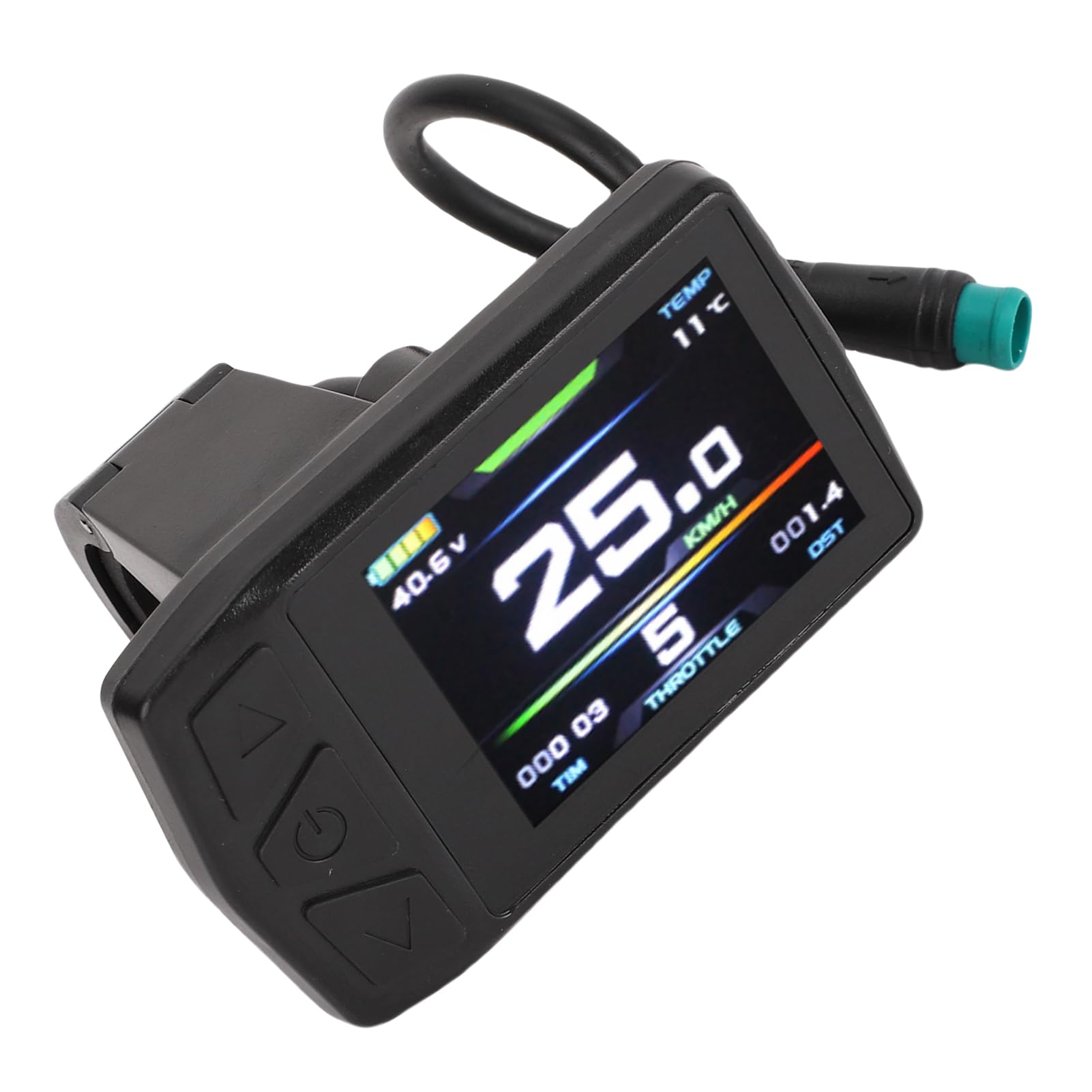 Fabater Kolorowy Ekran Roweru Elektrycznego Miernik LCD do Kontrolera KT Nr 1, Ergonomiczne Przyciski dla Entuzjastów Jazdy na Rowerze, materiał ABS, Odpowiedni do Jazdy w dzień i w Nocy