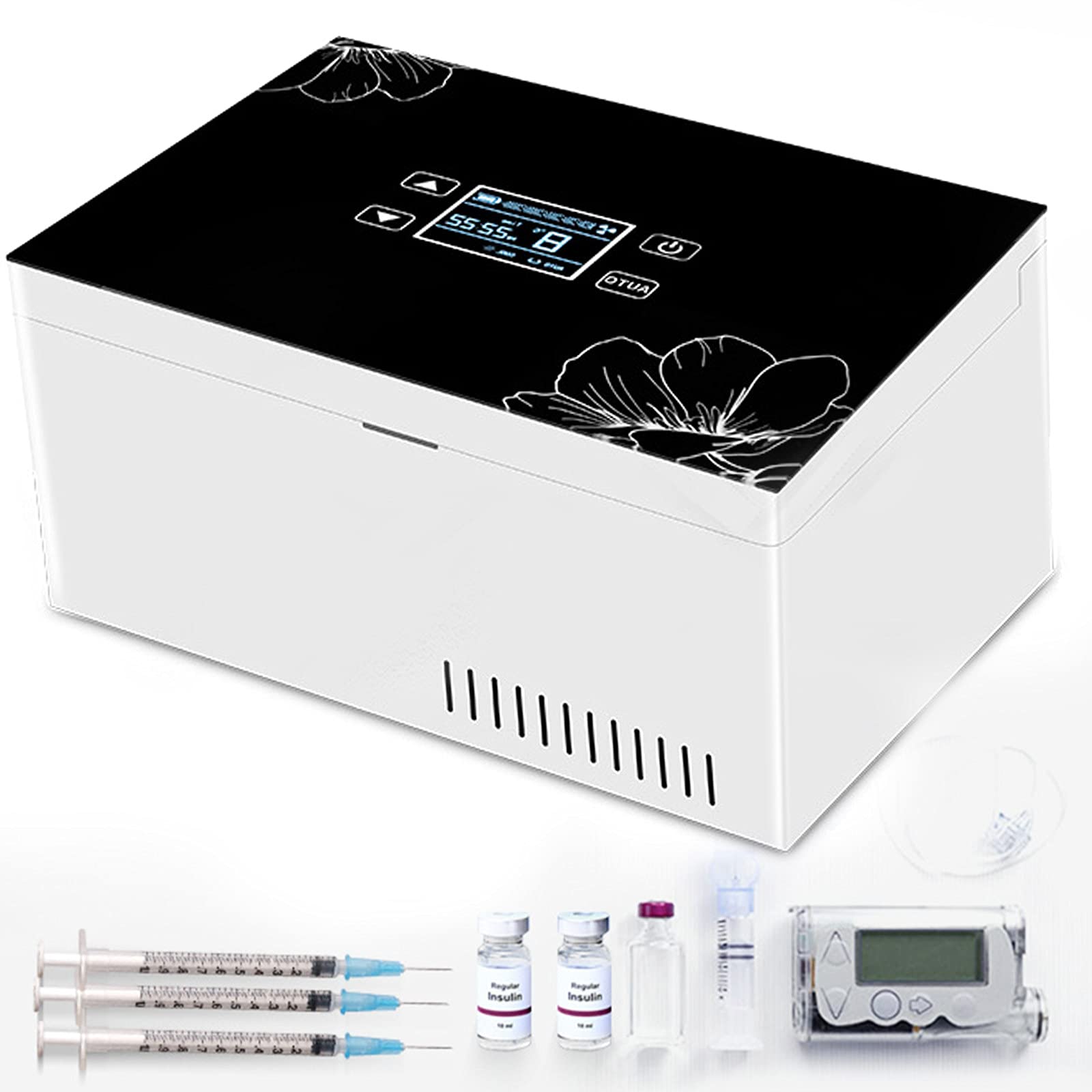 UIBAO Nevera Portátil de Insulina Refrigerador de Medicamento Enfriador de la Insulina Eléctrico Insulina Cooler Mini insulina Nevera de Coche,para automóvil Viaje,hogar(0-18℃) Temperatura,1Battery