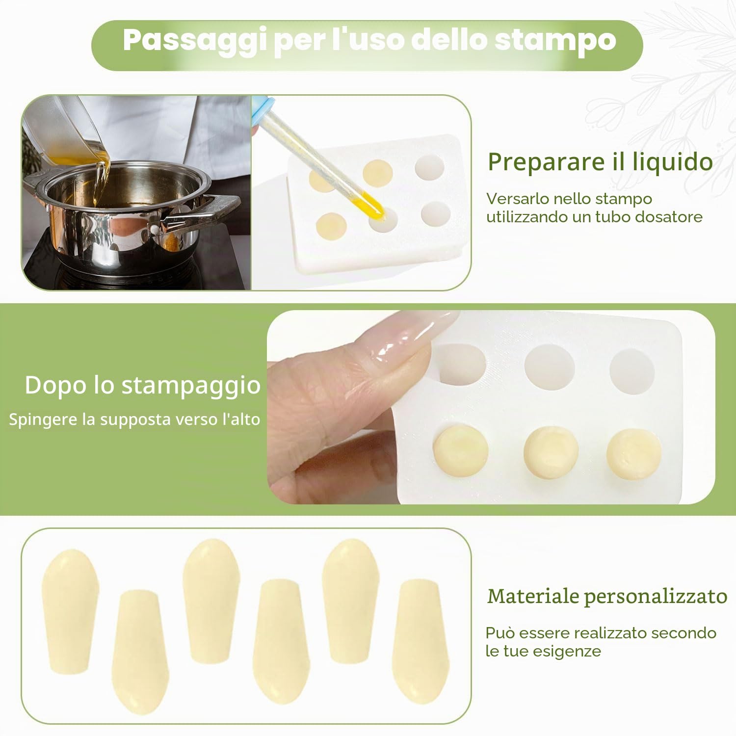 DZOTMYN - Kit di stampi in silicone per supposte, 2 ml, 4 vassoi, 10 contagocce, trasparenti, riutilizzabili
