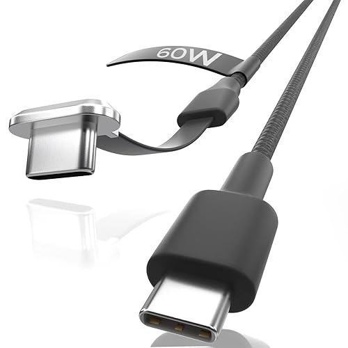 Cable de carga USB C, carga rápida tipo C plano de 6 pies y 90 grados con enchufes intercambiables de 90 y 180, diseño L en ángulo recto experiencia