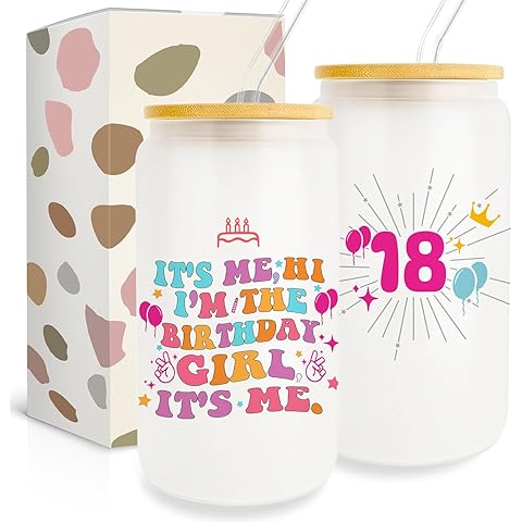 Its Me Hi I'm The Birthday Girl Its Me Glass Cup, 18th Birthday Gifts for Girls 18 ...