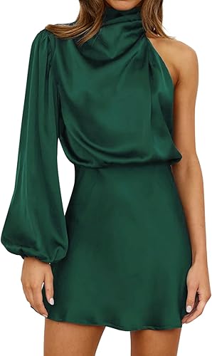 SNKSDGM Vestidos de otoño e invierno para mujer 2023, manga larga, cuello en V, lazo, vestidos de cóctel bordados con vuelo