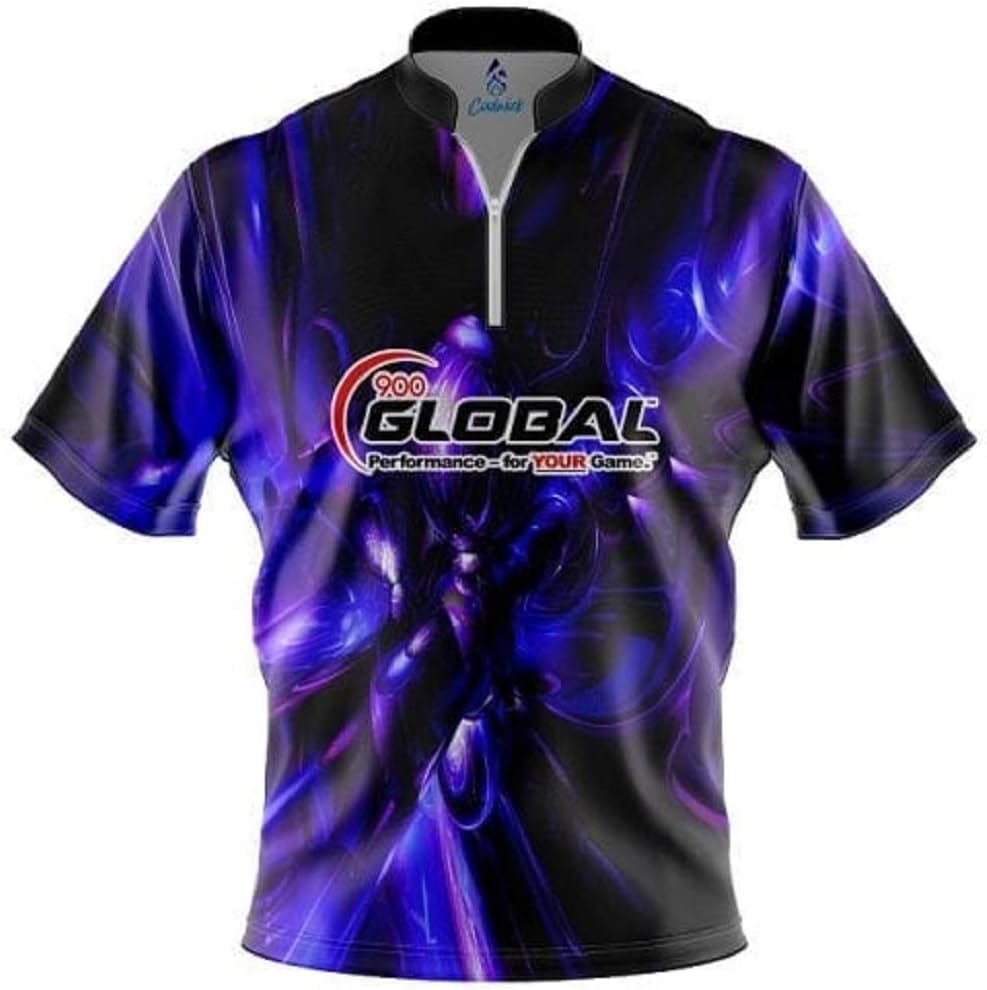 CoolWick 900 Global Liquid Plasma Purple Quick Ship Sash Zip Bowling Jersey