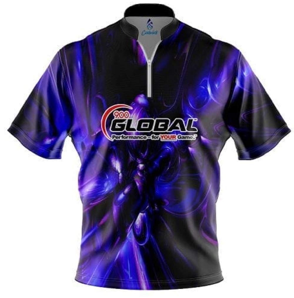 CoolWick 900 Global Liquid Plasma Purple Quick Ship Sash Zip Bowling Jersey