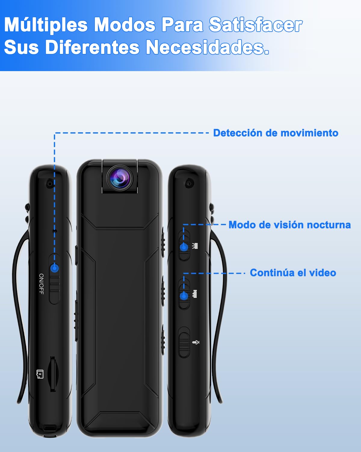 Bextgoo Body CAM, 1080P Mini Camara Espia Sin WiFi con Tarjeta TF de 32 GB, 8-10 Horas de Autonomía, Objetivo Giratorio de 180°, Cámara Corporal para Ciclismo/Viaje/Deporte al Aire Libre
