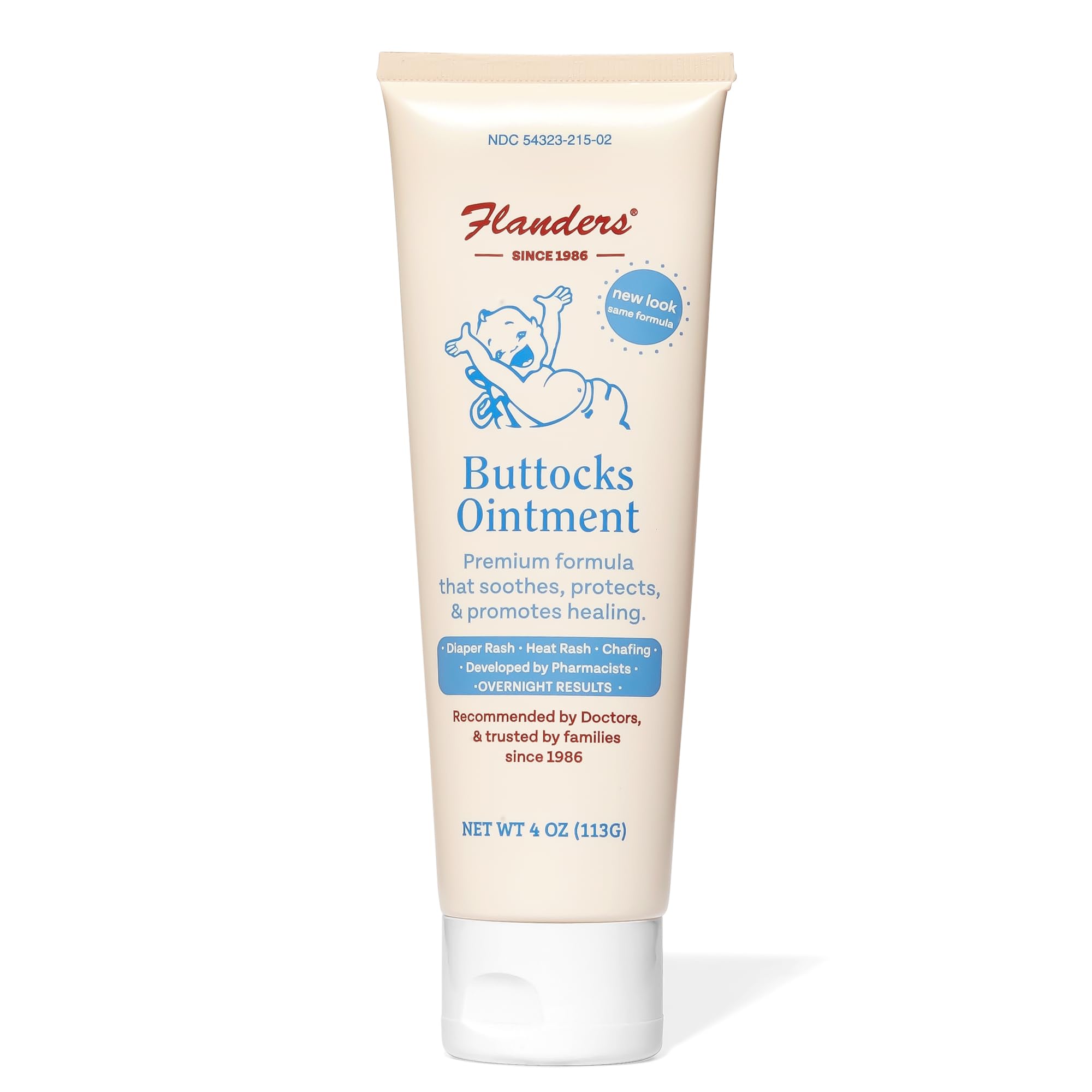 Diaper Rash Cream for Treatment & Prevention, Pharmacist Developed, Heat Rash & Chafing in Infants to Adults, Instant Relief (4oz Tube)