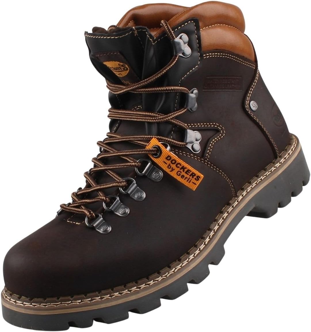 Dockers by Gerli Combat Boots voor heren, waterafstotend, chocolade 360, 46 EU