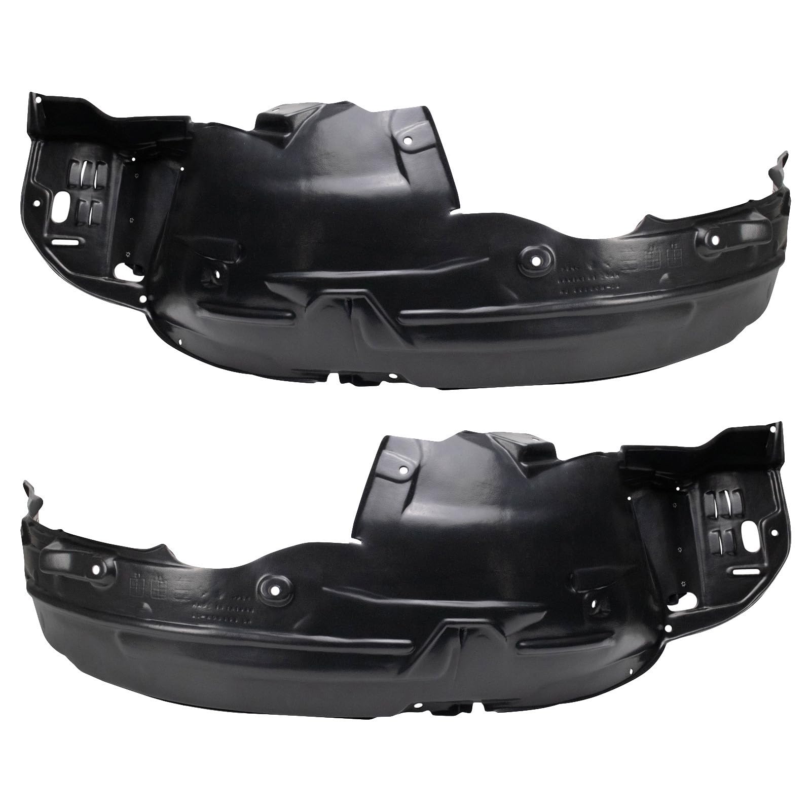 TRQ Front Driver and Passenger Side Inner Fender Liner Set | For 2010-11 Honda Accord Crosstour 2012 Crosstour