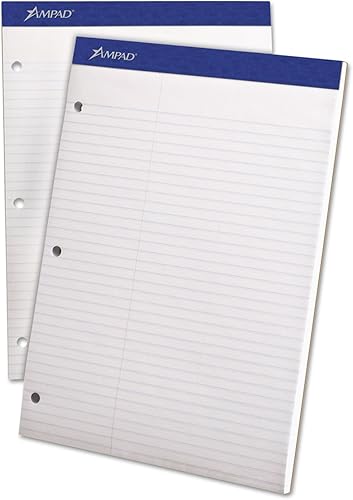 Miniatura 2 de Ampad 20345 - Bloc de hojas dobles, regla de la ley, 8 1/2 x 11 3/4, blanco, 100 hojas